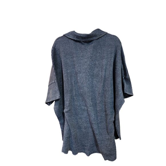 Funshine Oversized Tunic Top W/ Button Front & Asymmetrical Hem For Women Miner - Picture 2 of 3